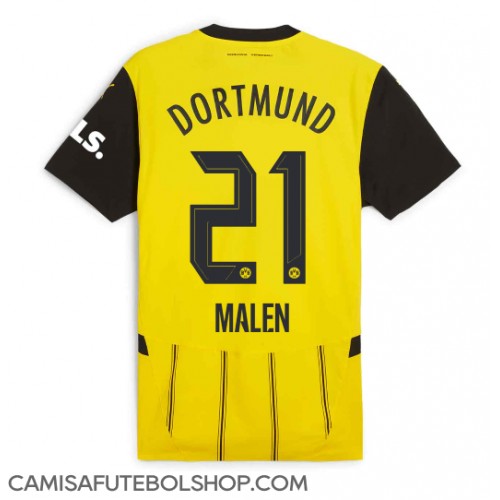 Camisa de time de futebol Borussia Dortmund Donyell Malen #21 Replicas 1º Equipamento 2024-25 Manga Curta